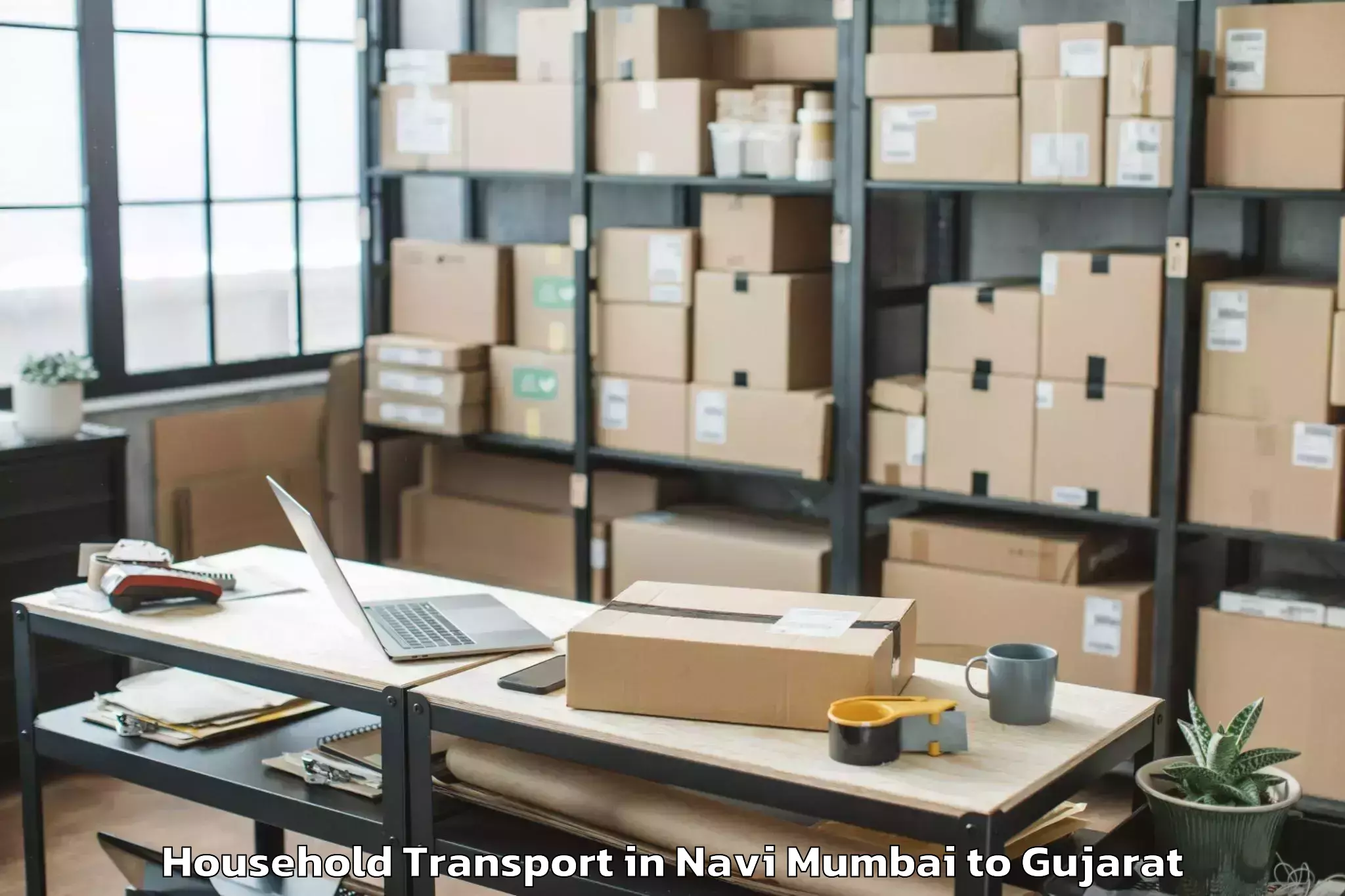 Affordable Navi Mumbai to Vyara Household Transport